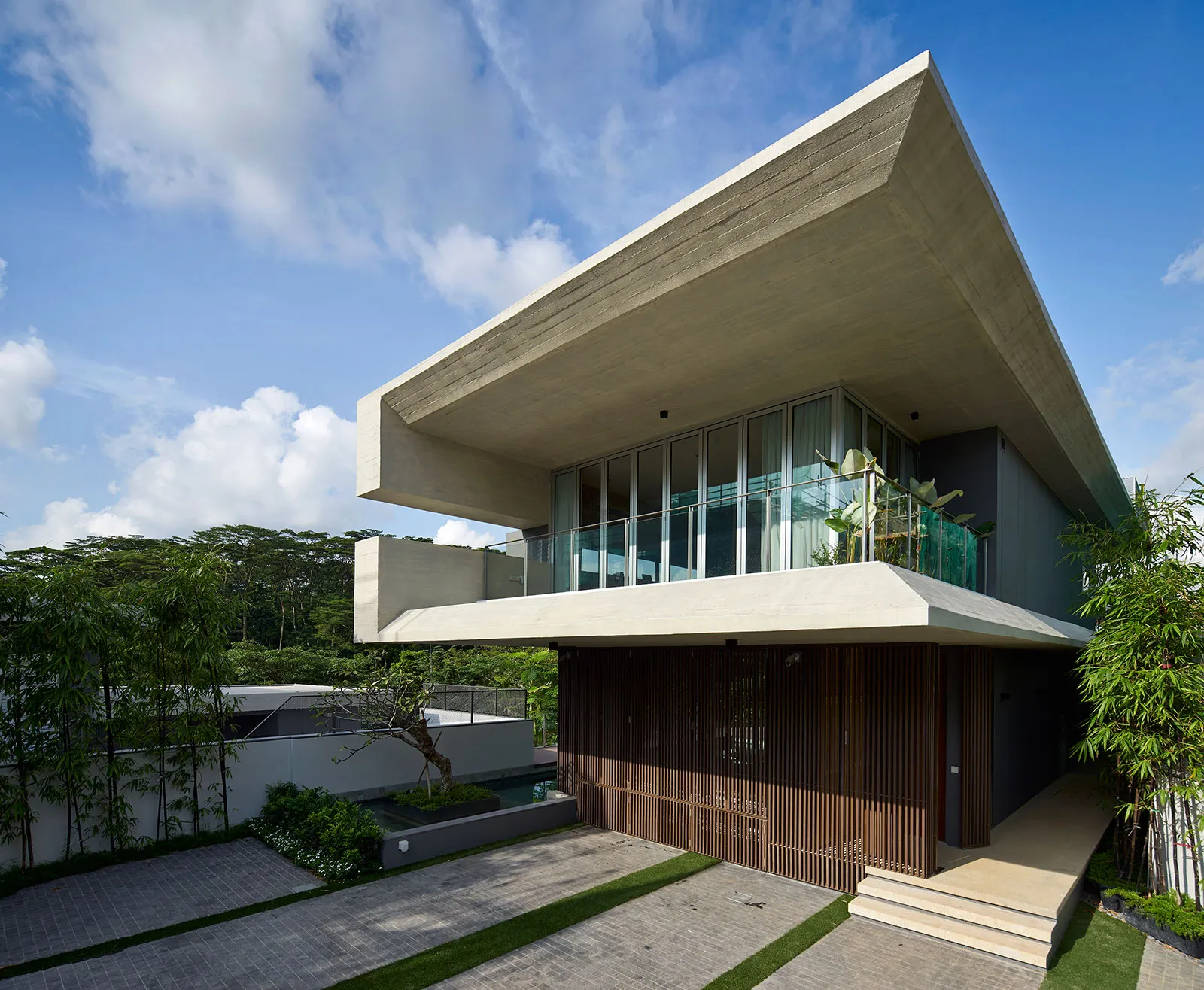 Exterior view of Michaels' Residences luxury landed home along Almond Avenue
