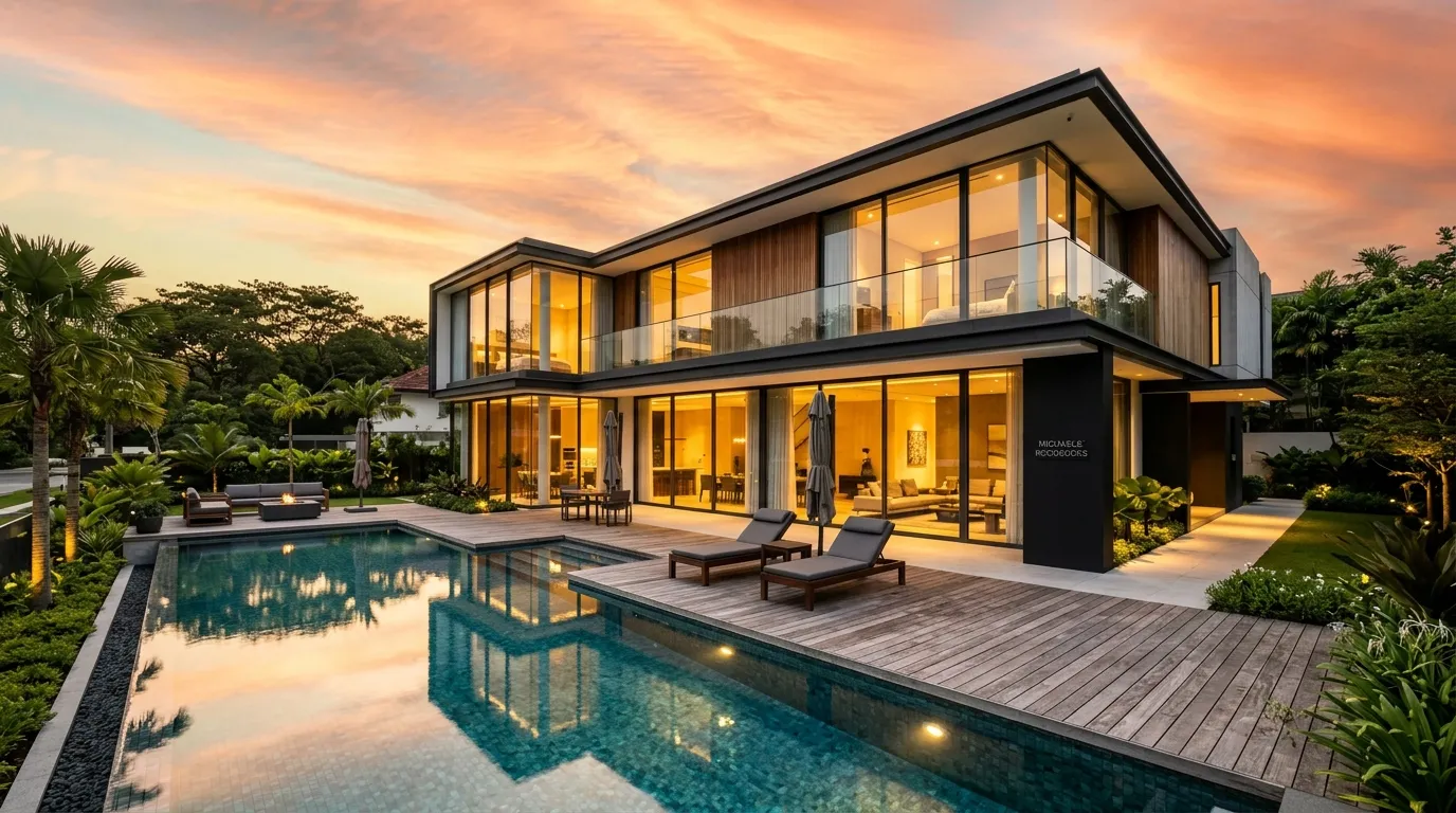 Architectural perspective and expansive volume inside Michaels' Residences